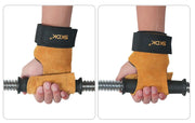 Cowhide Weightlifting Gym Gloves With Anti-Skid Grip Pads & Palm Protection (Pair) - Rezlek Fitness