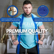 Heavy Duty Resistance Band, Rezlek Fitness Pull Up Assist Band, Premium Stretch Exercise Bands, Mobility Bands, Powerlifting Bands, Extra Durable, Blue Band, 65lbs-175lbs of Resistance.