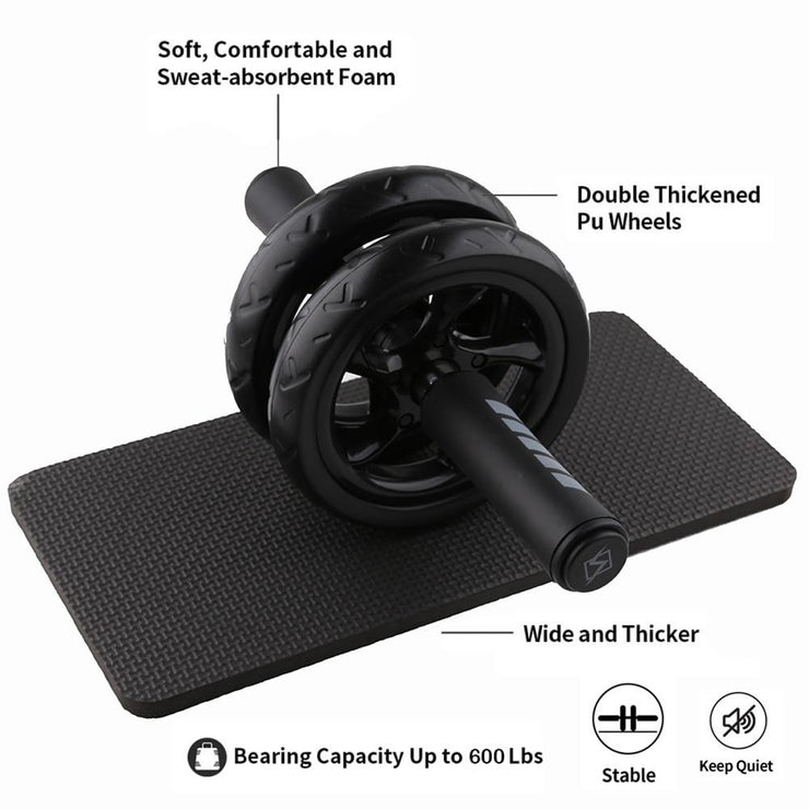 AB Roller Double Wheel with Mat for Ab Exercises, Core and Fitness Workouts - Rezlek