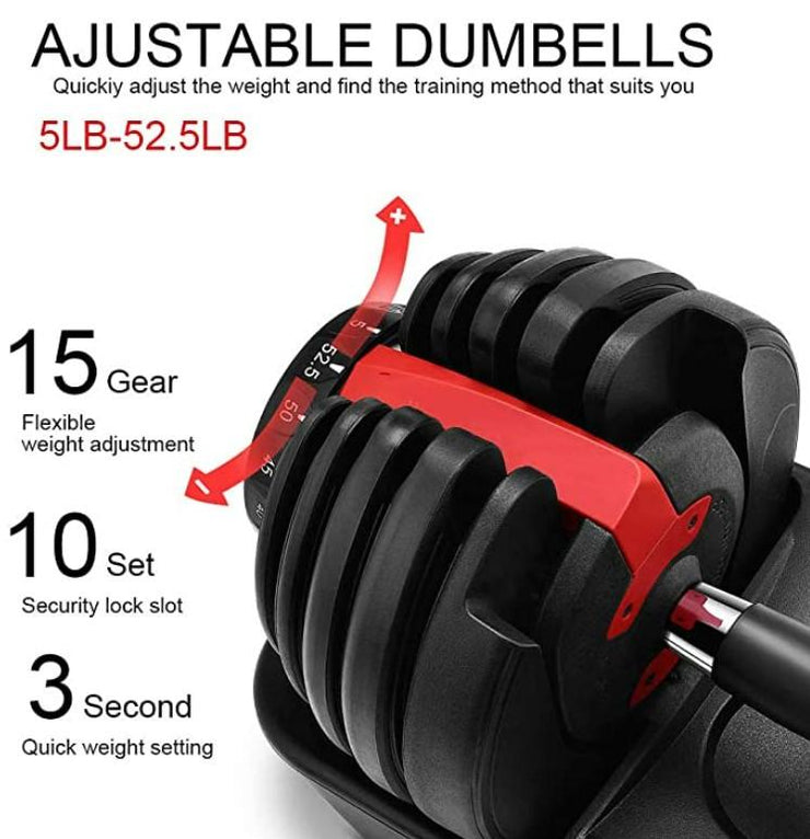 Adjustable Rezlek Dumbbells 52.5lbs/24kg - Rezlek