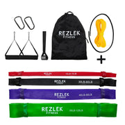 Resistance Band [5 Pack] Includes Carry Bag, Handles, Door Anchor, Hooks, Workout Guide | Assisted Pull Up Band, Exercise Band | For Strength Training, CrossFit, Boxing, Pilates, Stretching & Mobility - Rezlek Fitness